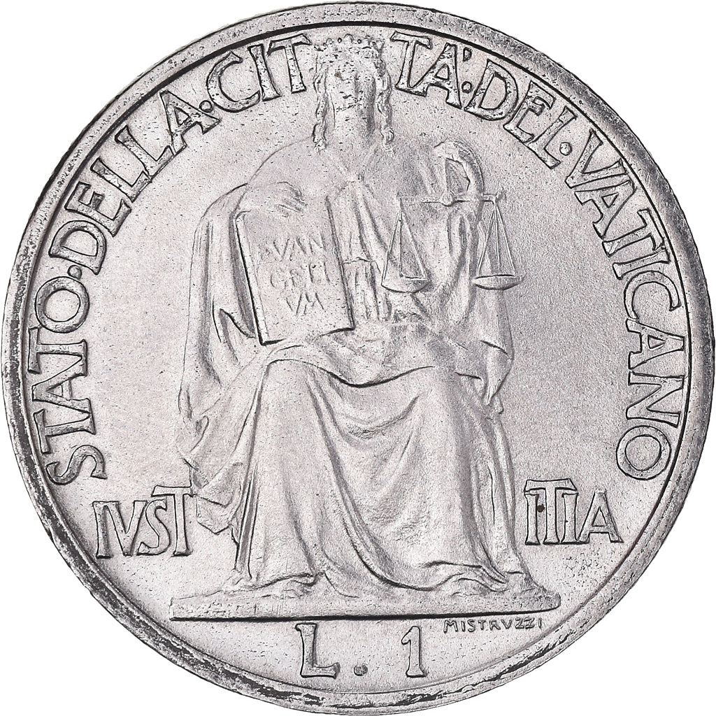 Moneta, CITTÀ DEL VATICANO, Pius XII, Lira, 1942, Roma, BB, Acciaio
