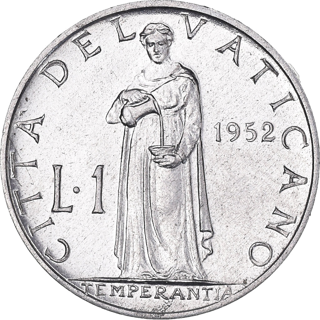Coin, VATICAN CITY, Pius XII, Lira, 1952, MS(65-70), Aluminum, KM:49.1