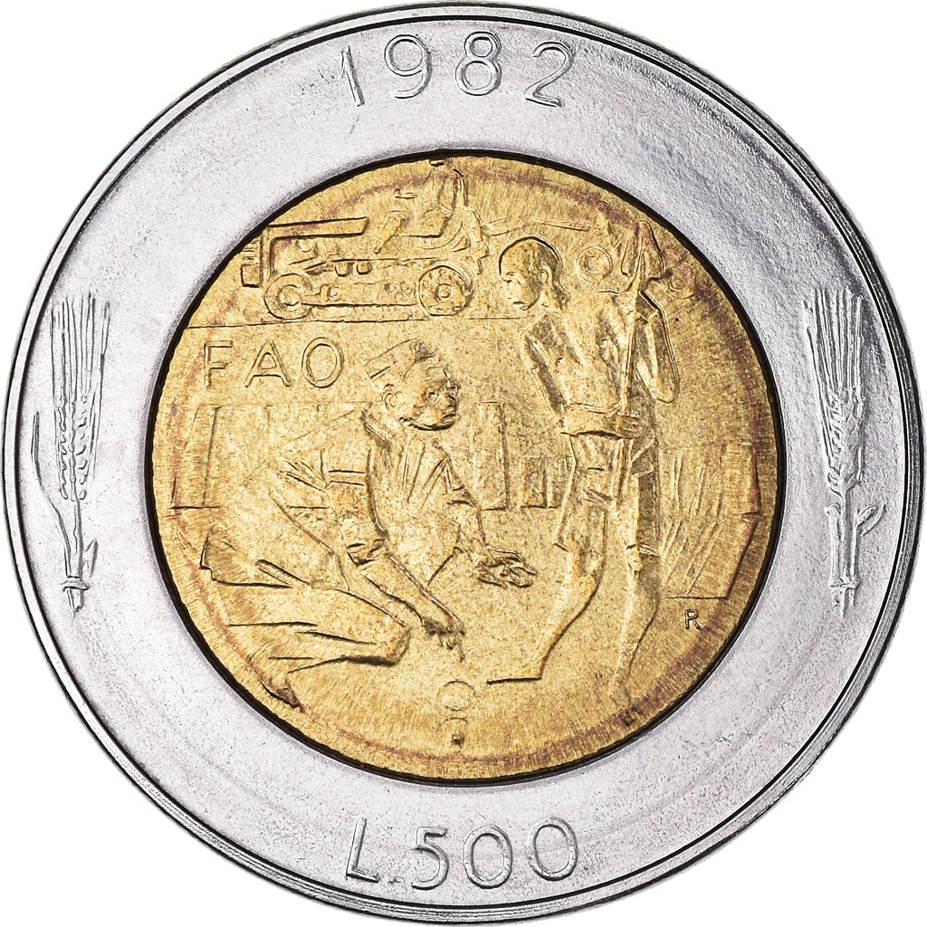 Moneda, San Marino, 500 Lire, 1982, SC, Bimetálico, KM:140