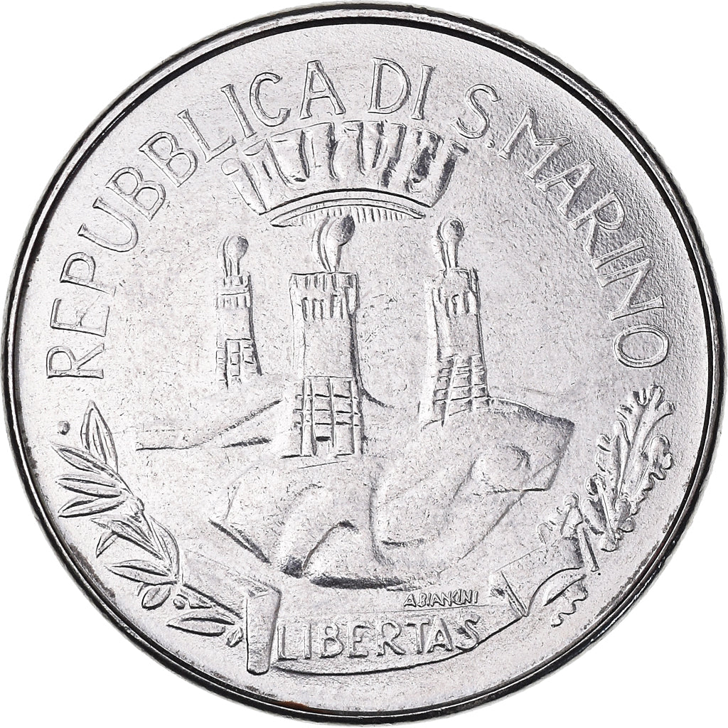 Coin, San Marino, 50 Lire, 1982, Rome, MS(65-70), Steel, KM:136