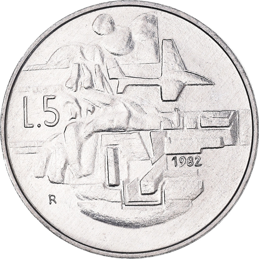 Moneda, San Marino, 5 Lire, 1982, Rome, SC, Aluminio, KM:133