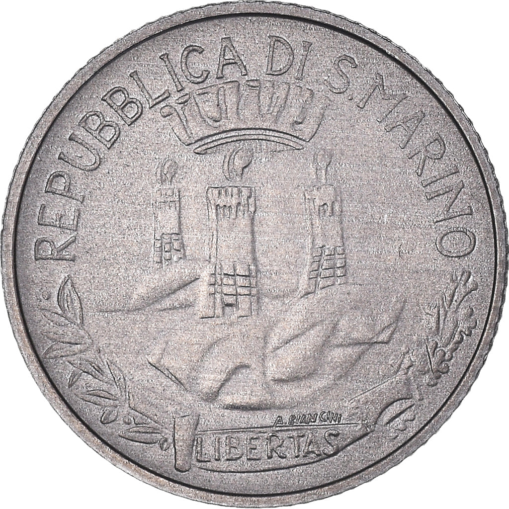 Moeda, San Marino, 2 Lire, 1982, Rome, AU(50-53), Alumínio, KM:132