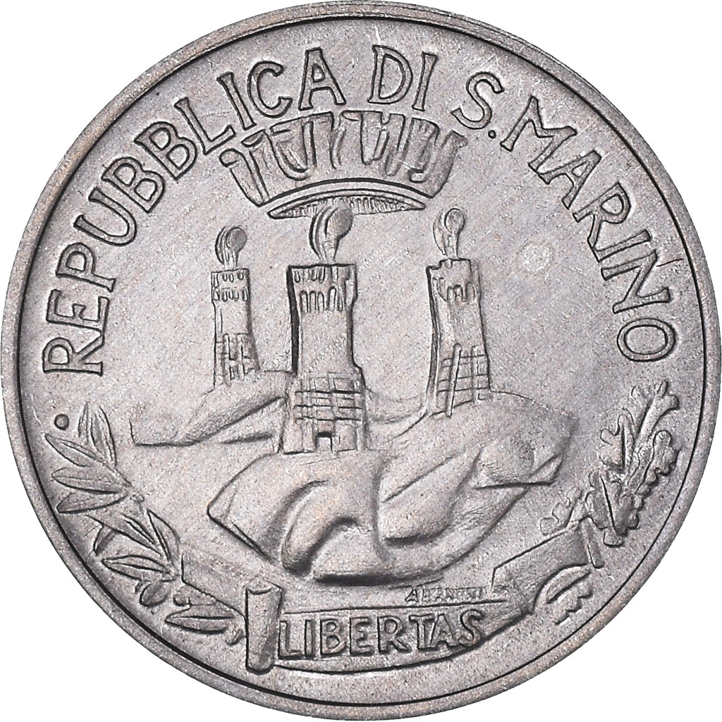 Moneda, San Marino, Lira, 1982, Rome, SC, Aluminio, KM:131