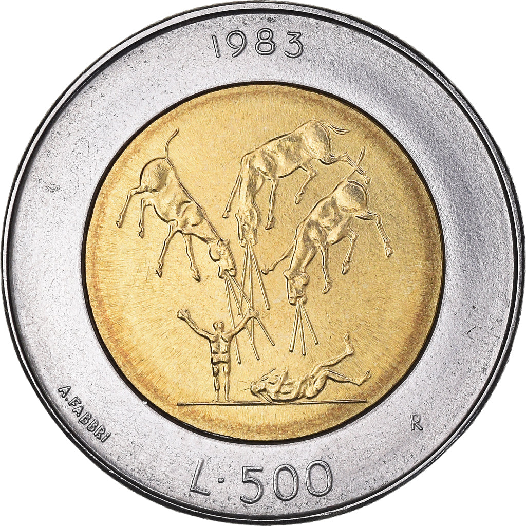Coin, San Marino, 500 Lire, 1983, Rome, MS(63), Bi-Metallic, KM:153