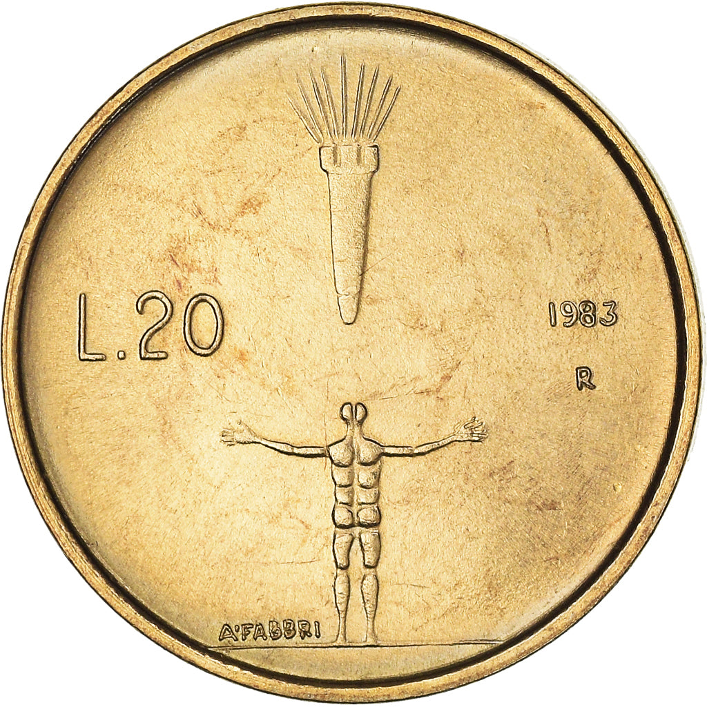 Monnaie, Saint Marin , 20 Lire, 1983, Rome, FDC, Bronze-Aluminium, KM:149