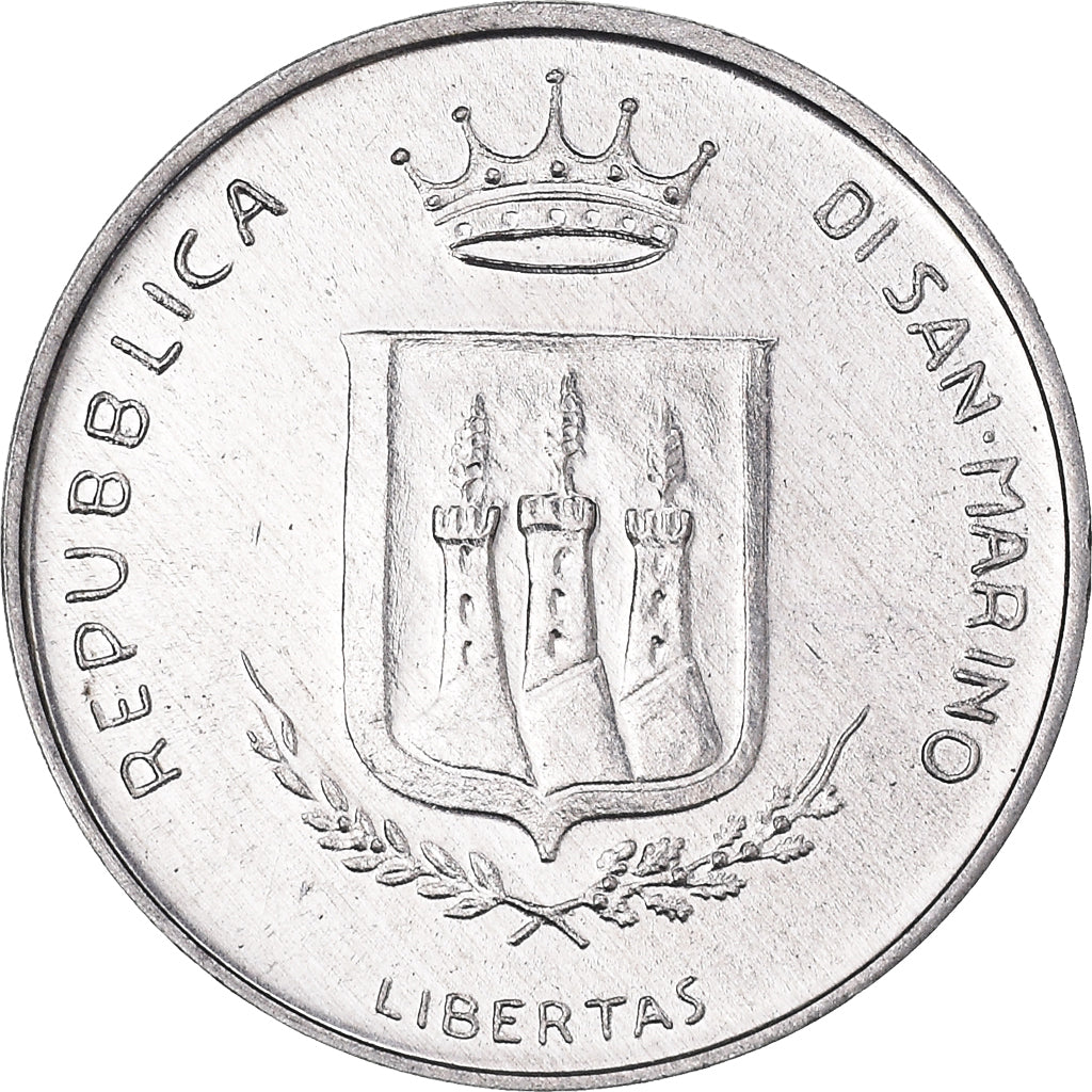Coin, San Marino, 5 Lire, 1983, Rome, MS(65-70), Aluminum, KM:147