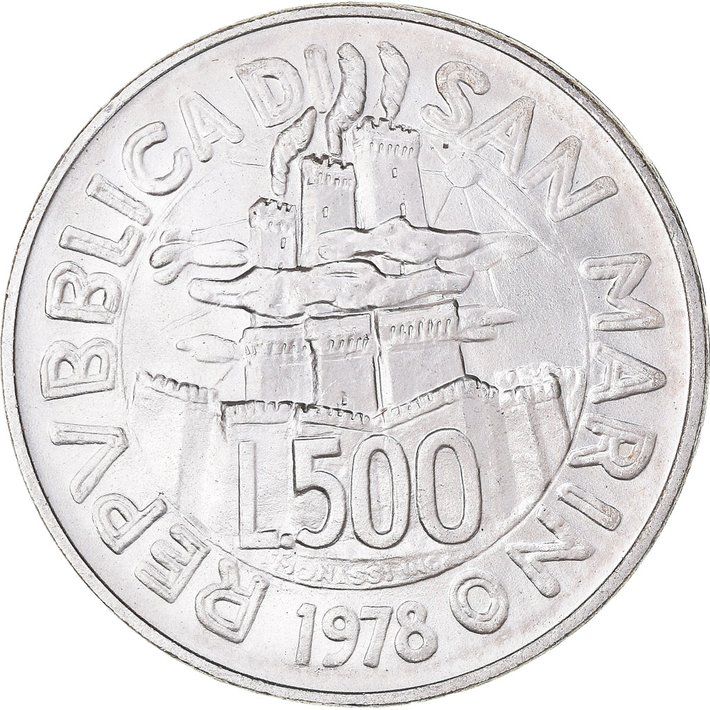 Coin, San Marino, 500 Lire, 1978, Rome, MS(65-70), Silver, KM:84