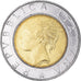 Moneta, Włochy, 500 Lire, 1999, Rome, MS(60-62), Bimetaliczny, KM:203