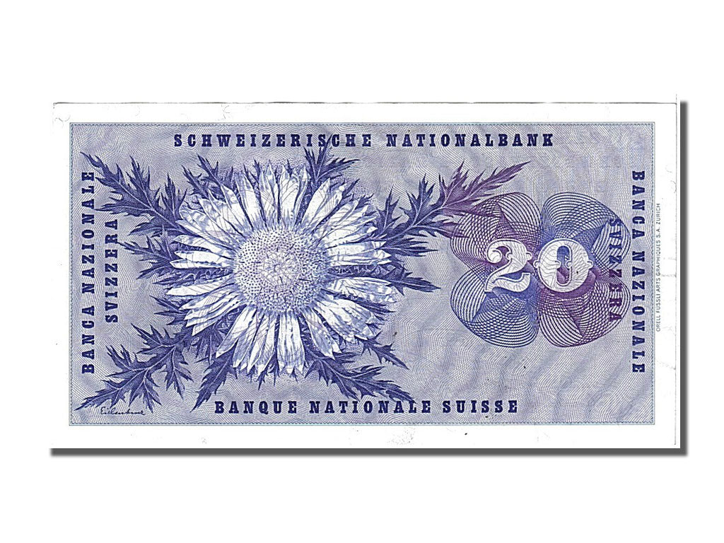 Banknote, Switzerland, 20 Franken, 1974, 1974-02-07, AU(50-53)