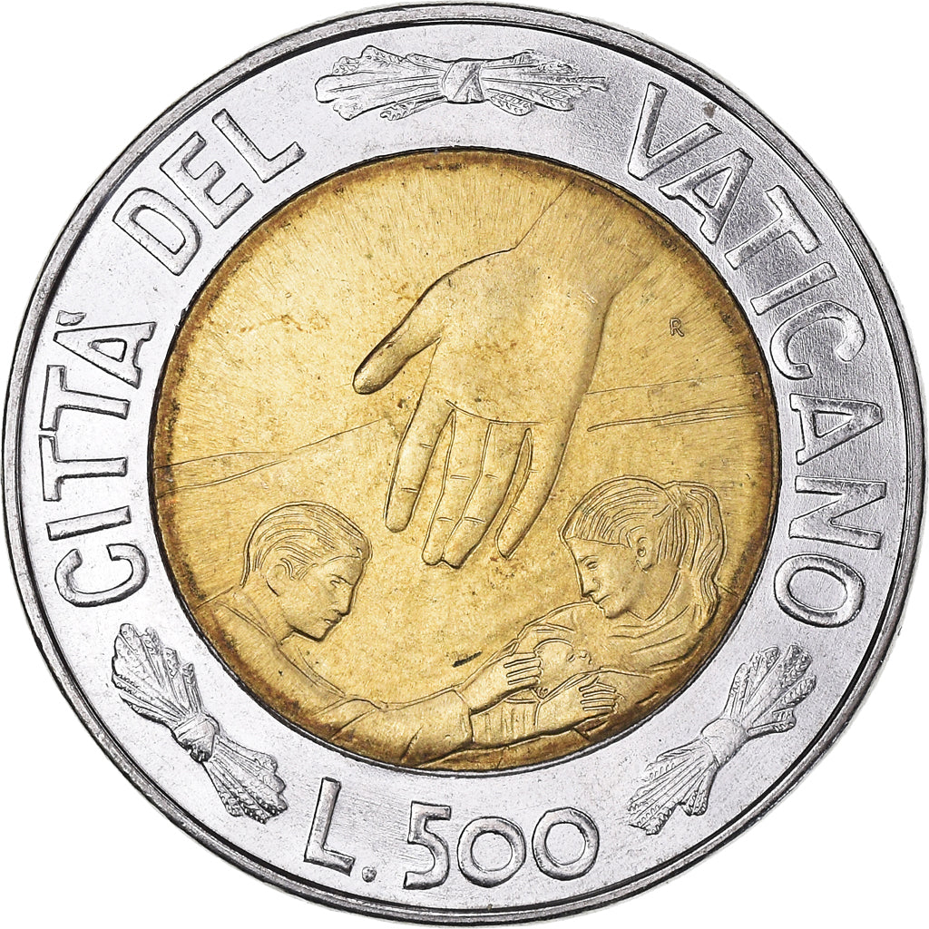Moneta, PAŃSTWO WATYKAŃSKIE, John Paul II, 500 Lire, 1999, Rome, MS(65-70)