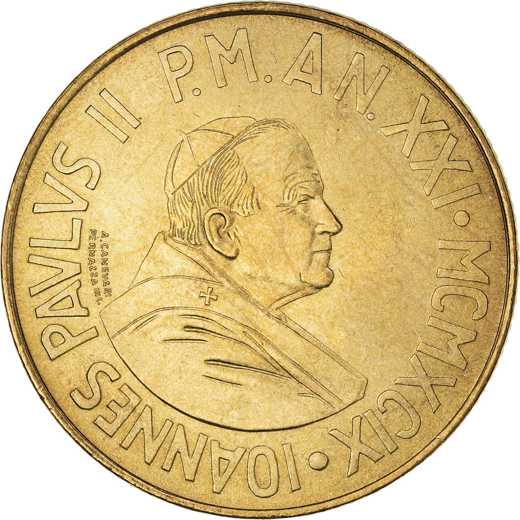Coin, VATICAN CITY, John Paul II, 200 Lire, 1999, Rome, MS(65-70)