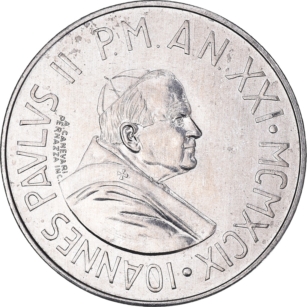 Münze, Vatikanstadt, John Paul II, 10 Lire, 1999, Rome, STGL, Aluminium, KM:305
