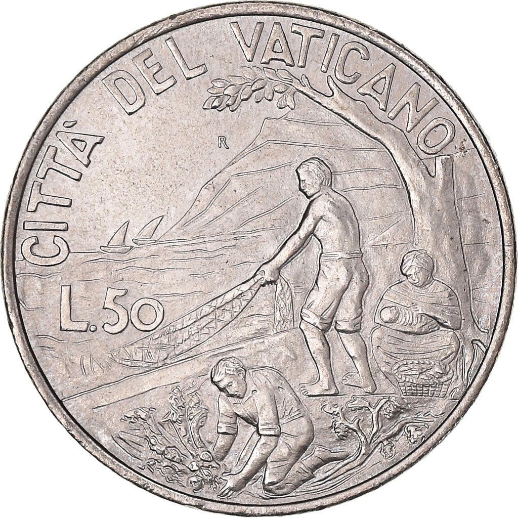 Coin, VATICAN CITY, John Paul II, 50 Lire, 1999, Rome, AU(50-53), Copper-nickel