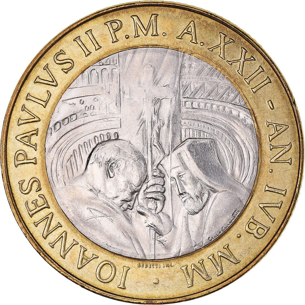 Coin, VATICAN CITY, John Paul II, 1000 Lire, 2000, Rome, MS(65-70), Bi-Metallic