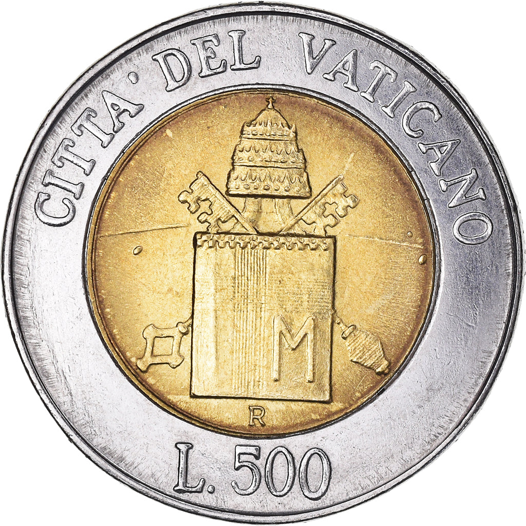 Coin, VATICAN CITY, John Paul II, 500 Lire, 2000, Rome, MS(63), Bi-Metallic