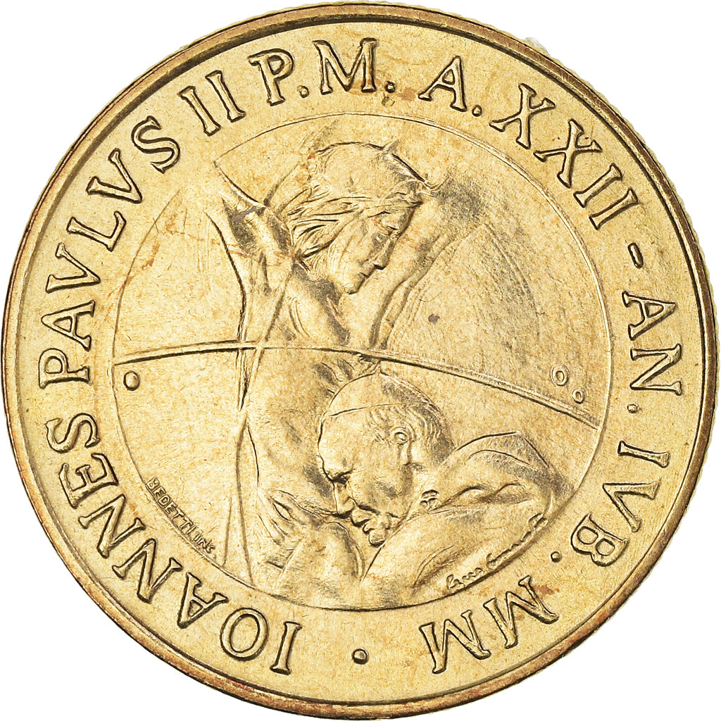 Monnaie, Cité du Vatican, John Paul II, 200 Lire, 2000, Rome, SPL, Laiton