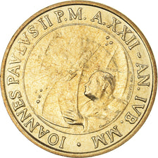 Coin, VATICAN CITY, John Paul II, 20 Lire, 2000, Rome, MS(63), Brass, KM:324