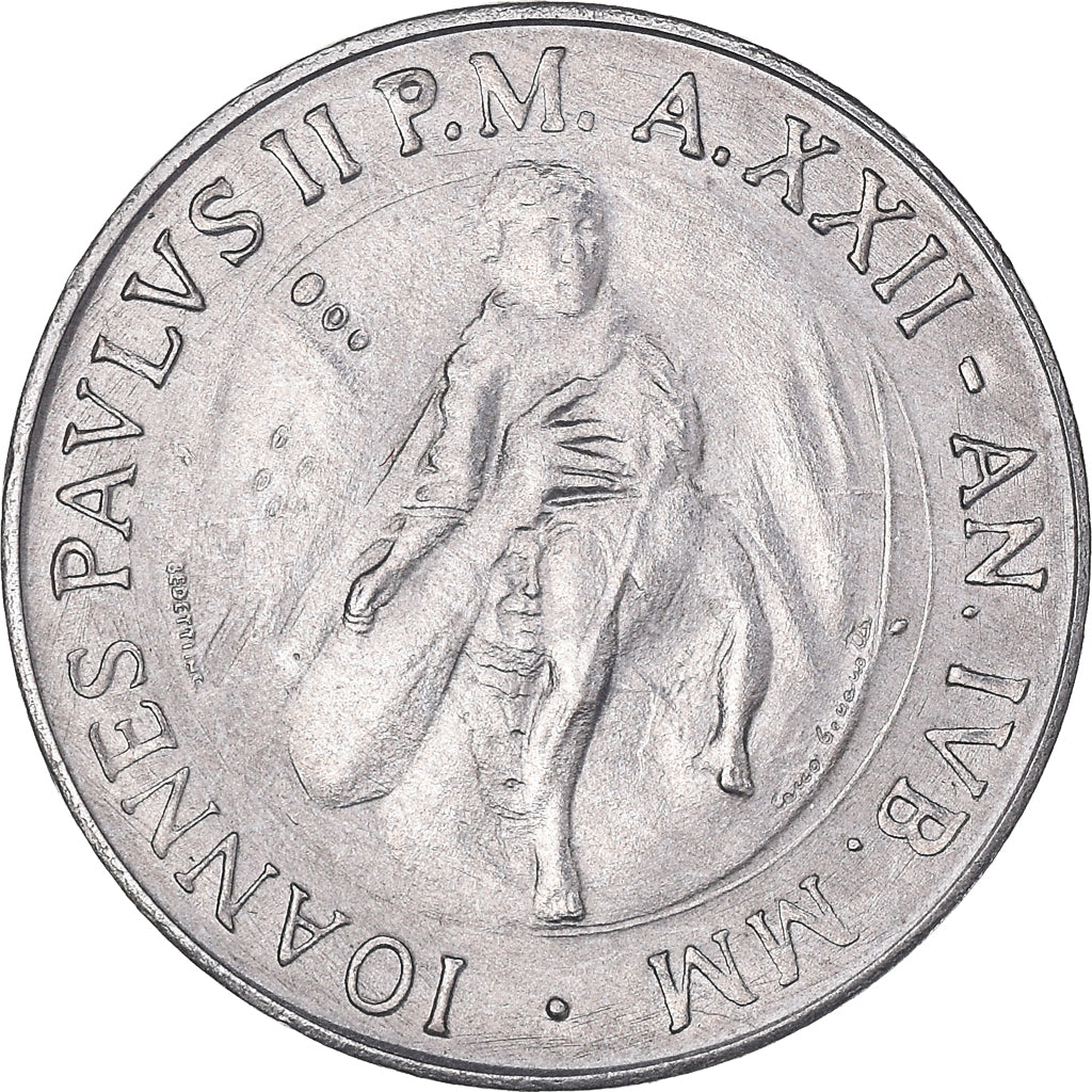 Münze, Vatikanstadt, John Paul II, 10 Lire, 2000, Rome, UNZ, Aluminium, KM:323