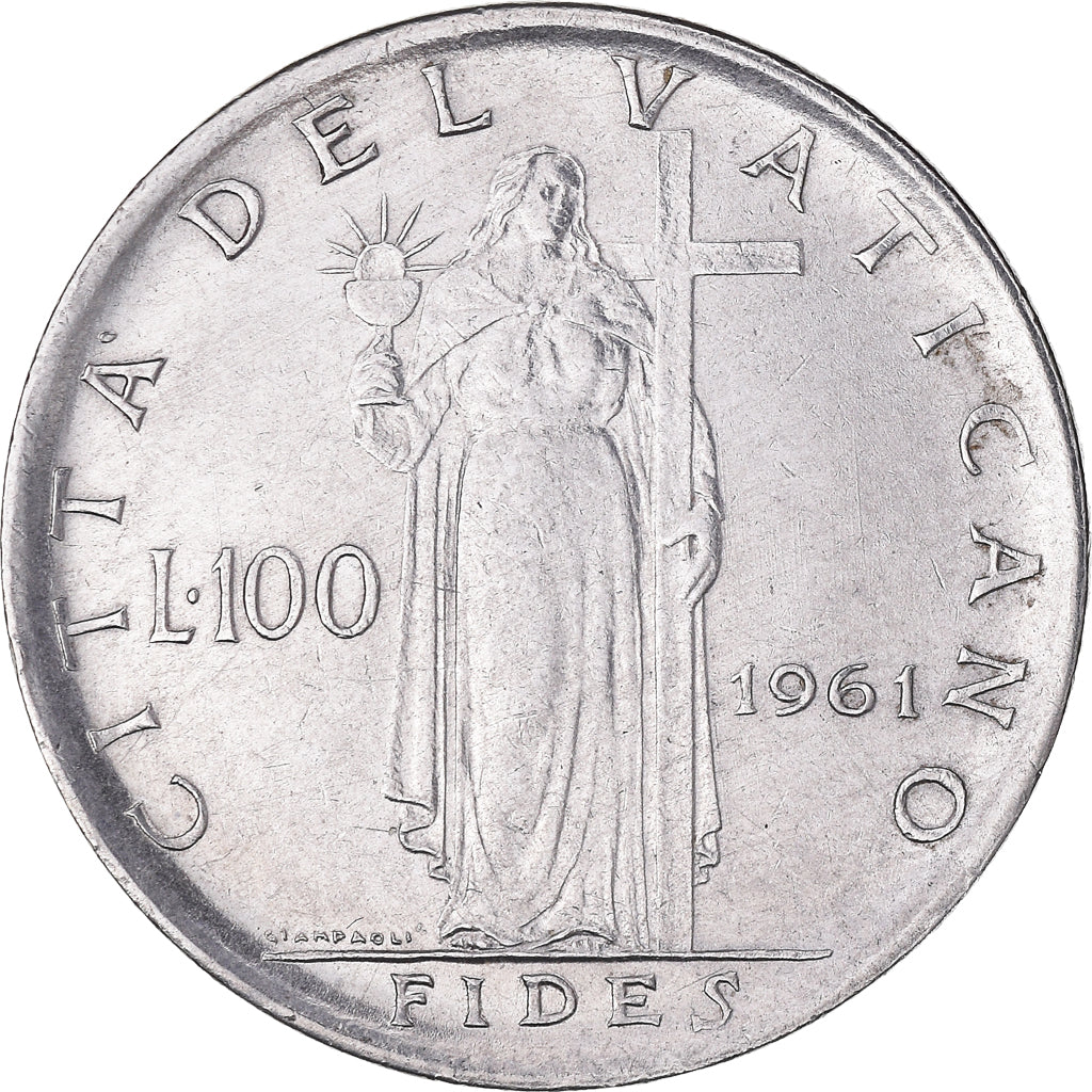 Moneta, CITTÀ DEL VATICANO, John XXIII, 100 Lire, 1961, BB, Acciaio