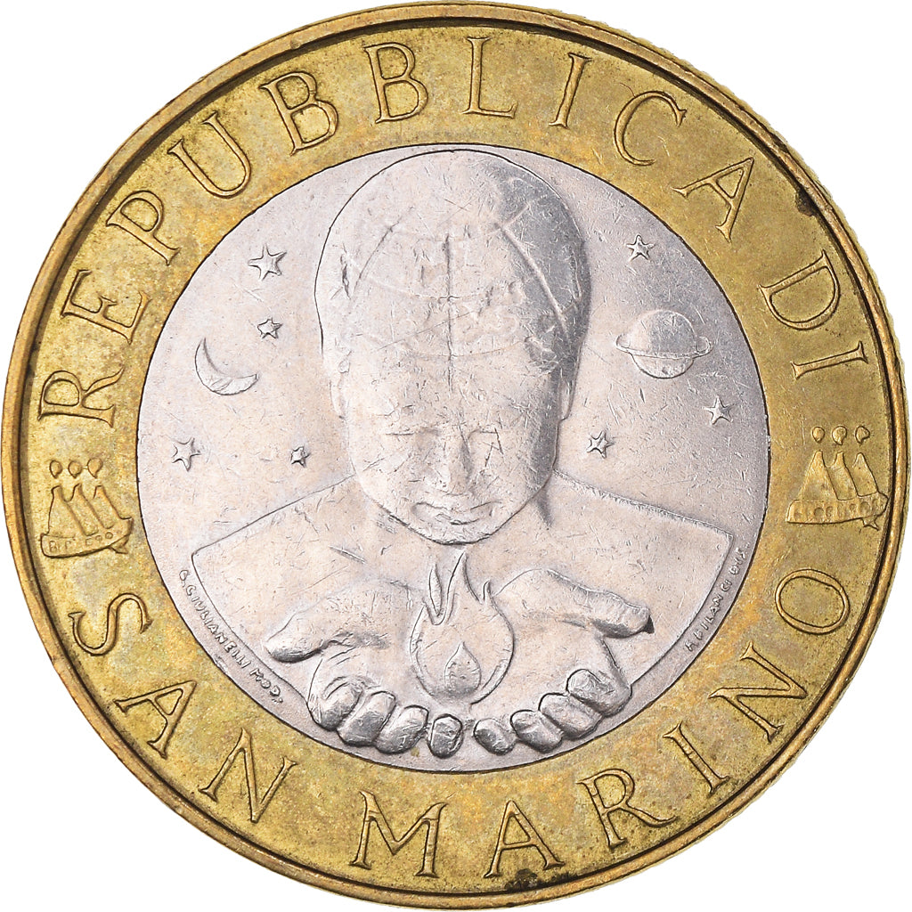 Moneta, San Marino, 1000 Lire, 1999, Rome, EF(40-45), Bimetaliczny, KM:395