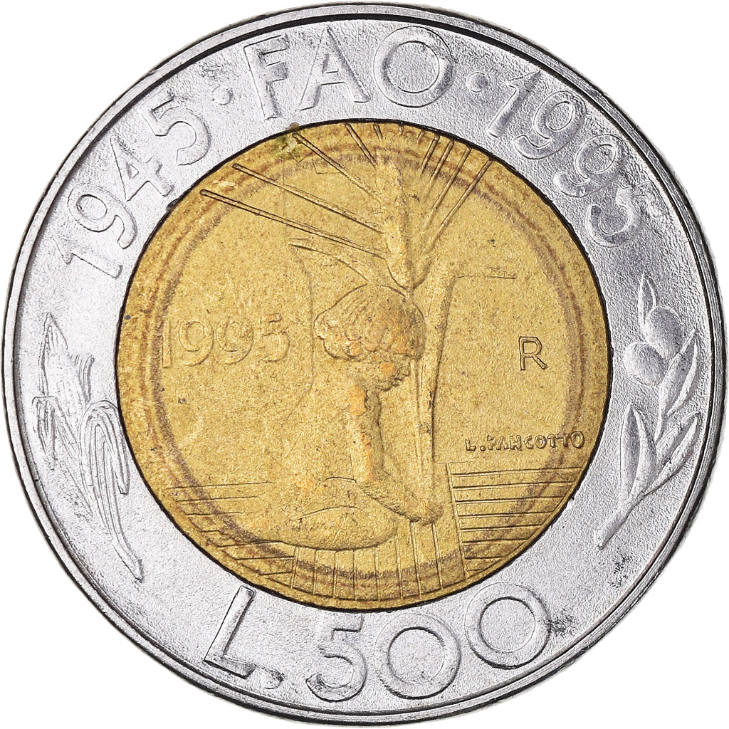 Moeda, San Marino, 500 Lire, 1995, Rome, EF(40-45), Bimetálico, KM:330