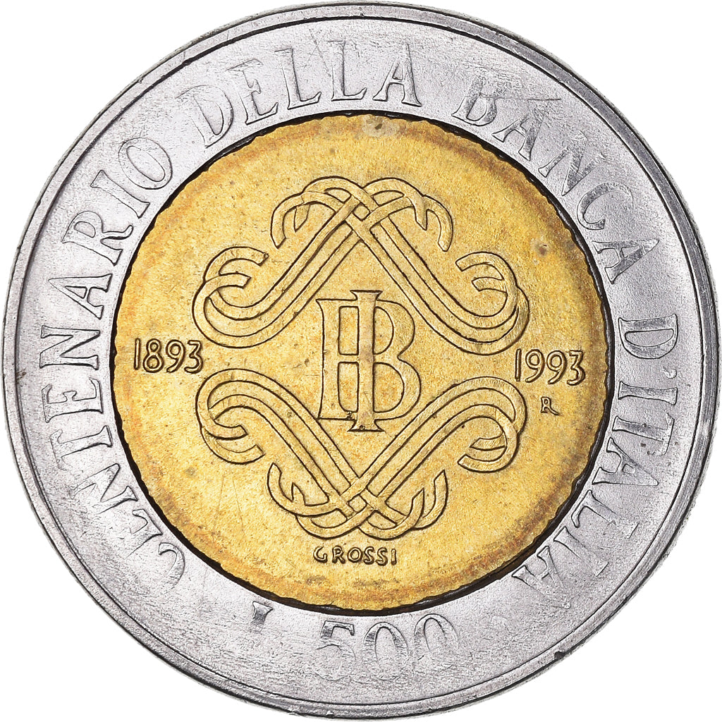Coin, Italy, 500 Lire, 1993, Rome, VF(30-35), Bi-Metallic, KM:160