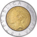 Moneda, Italia, 500 Lire, 1998, Rome, BC+, Bimetálico, KM:193