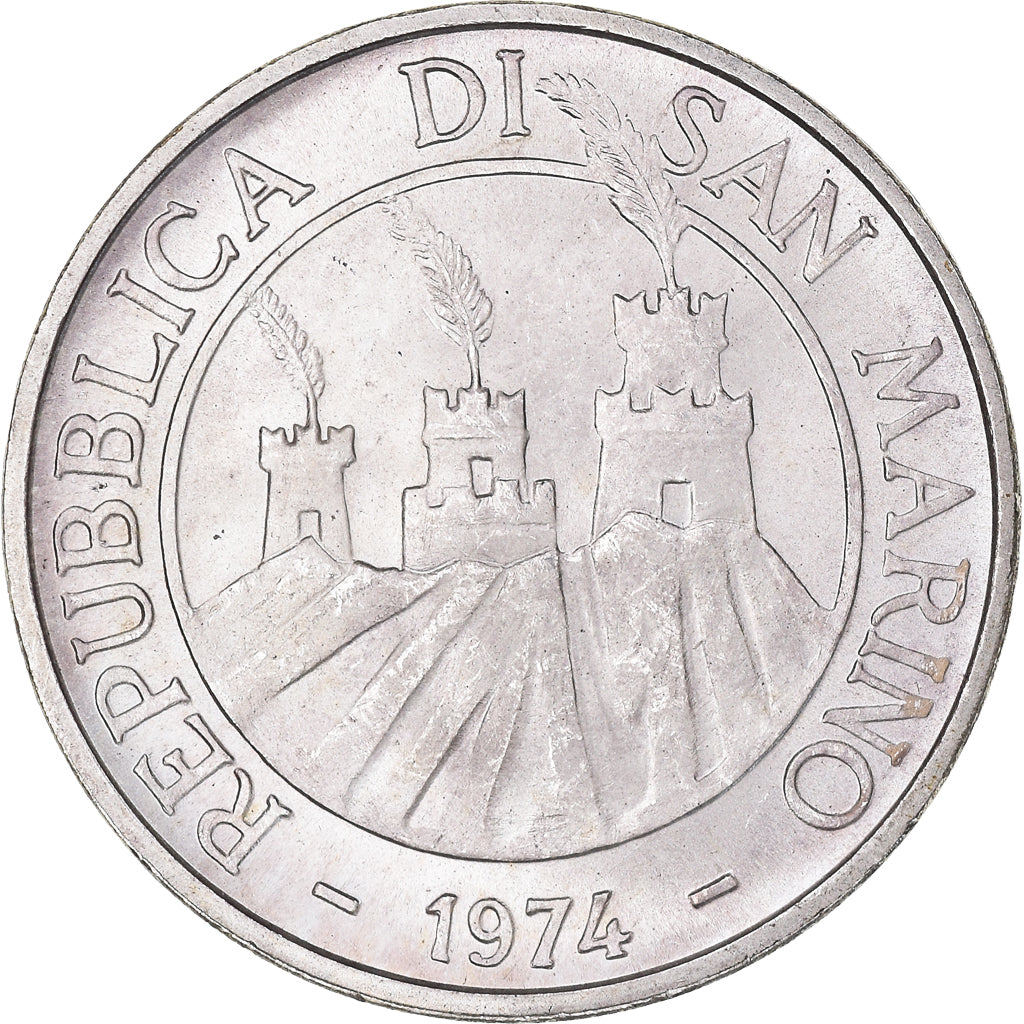 Coin, San Marino, 500 Lire, 1974, Rome, MS(65-70), Silver, KM:37