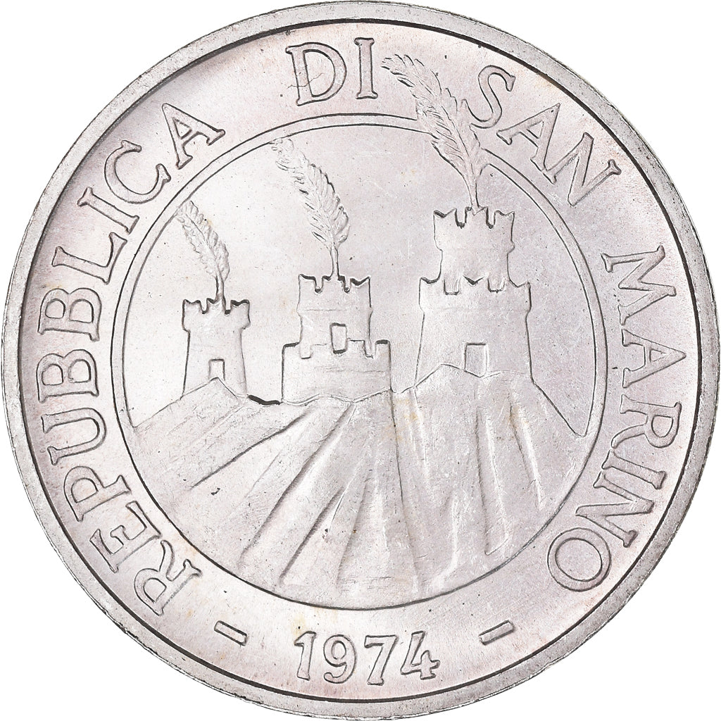 Moneta, San Marino, 500 Lire, 1974, Rome, MS(65-70), Srebro, KM:37