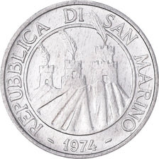 Moneta, San Marino, 5 Lire, 1974, Rome, FDC, FDC, Alluminio, KM:32
