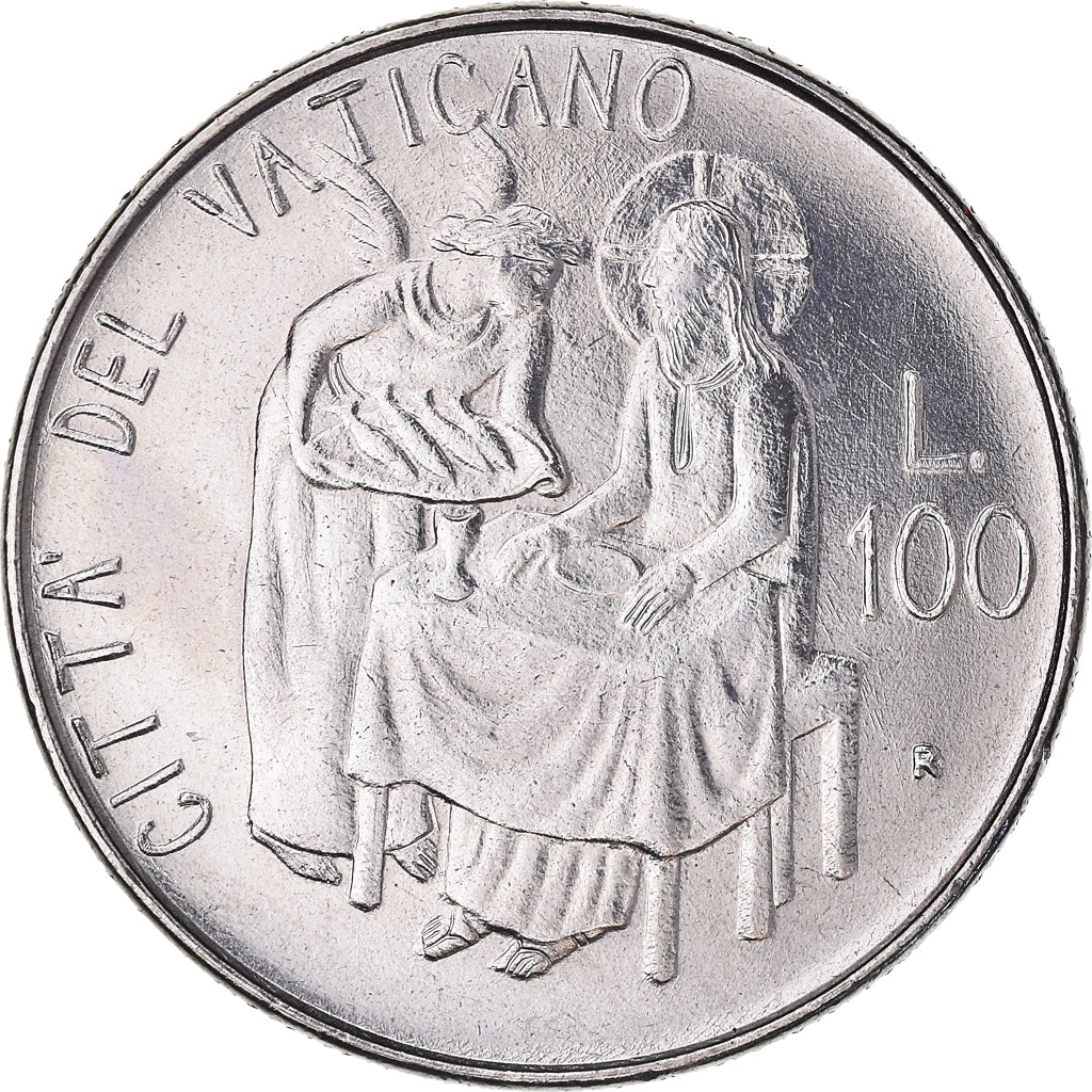 Coin, VATICAN CITY, John Paul II, 100 Lire, 1981, MS(65-70), Stainless Steel