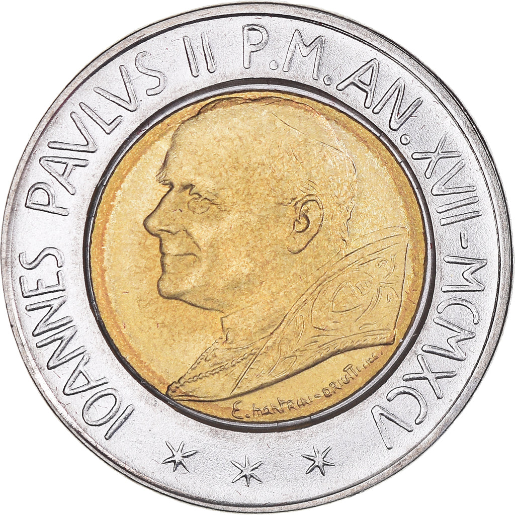 Coin, VATICAN CITY, John Paul II, 500 Lire, 1995, Roma, MS(65-70), Bi-Metallic