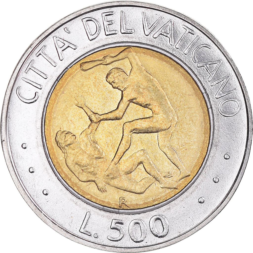 Coin, VATICAN CITY, John Paul II, 500 Lire, 1995, Roma, MS(65-70), Bi-Metallic