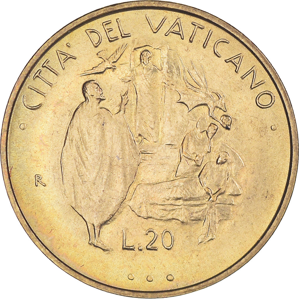 Coin, VATICAN CITY, John Paul II, 20 Lire, 1995, MS(65-70), Aluminum-Bronze