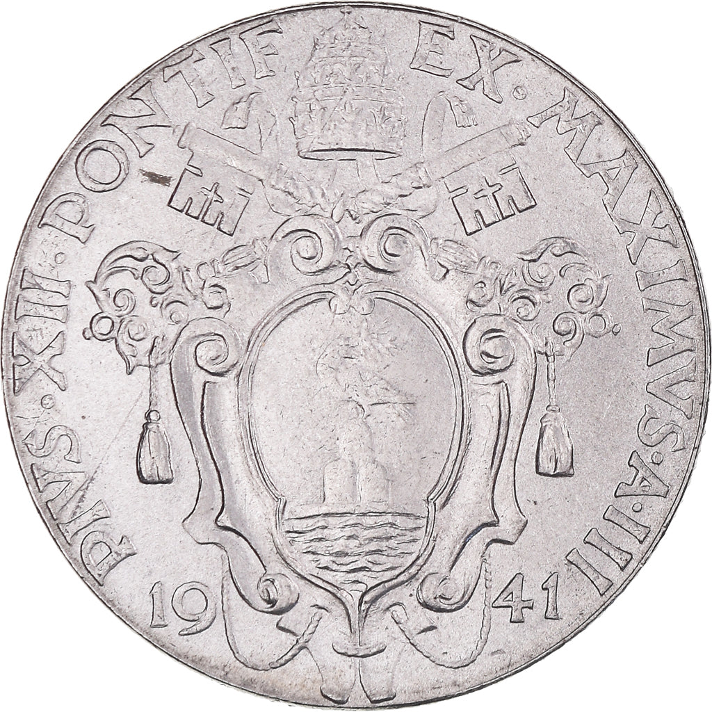 Monnaie, Cité du Vatican, Pius XII, Lira, 1941, Roma, FDC, Acier inoxydable