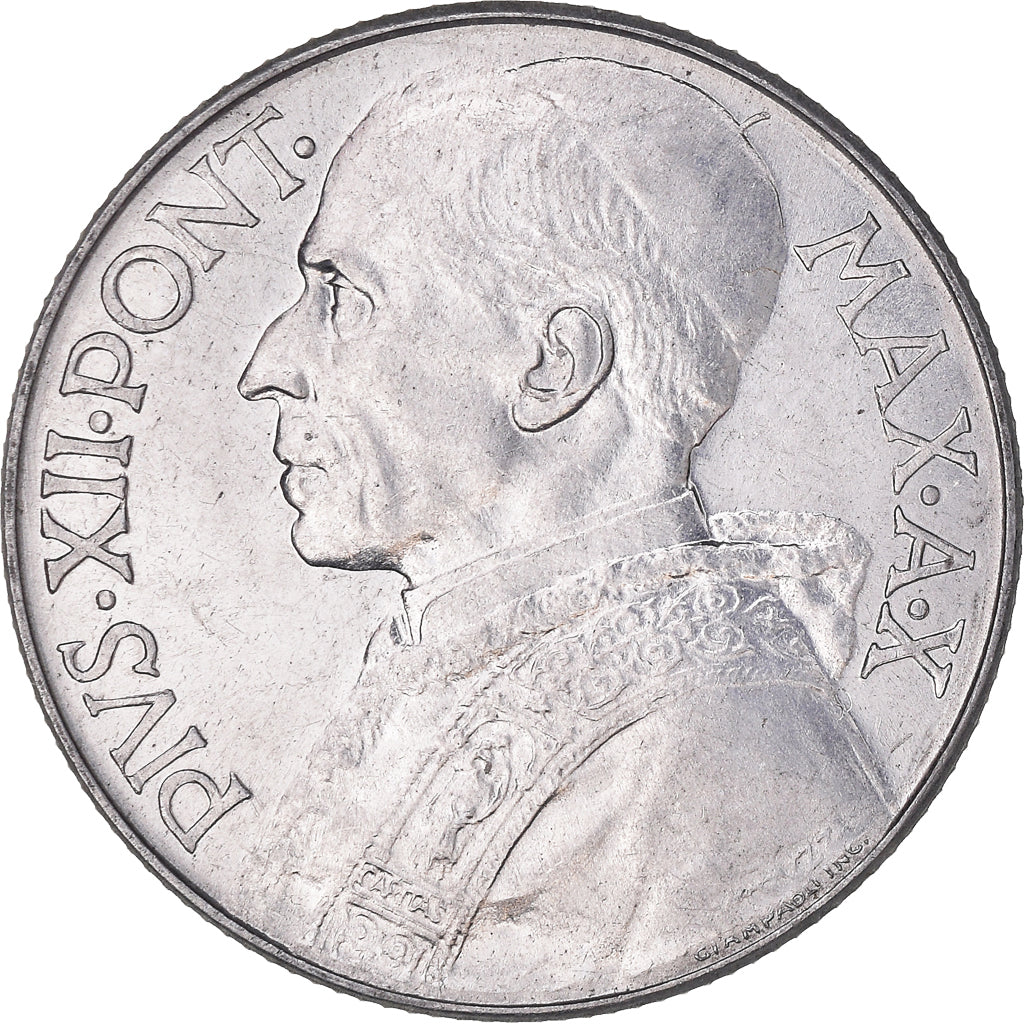Moneda, CIUDAD DEL VATICANO, Pius XII, 5 Lire, 1948, Roma, FDC, Aluminio, KM:42