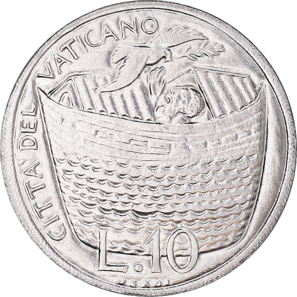 Moneta, CITTÀ DEL VATICANO, Paul VI, 10 Lire, 1975, FDC, Alluminio, KM:127