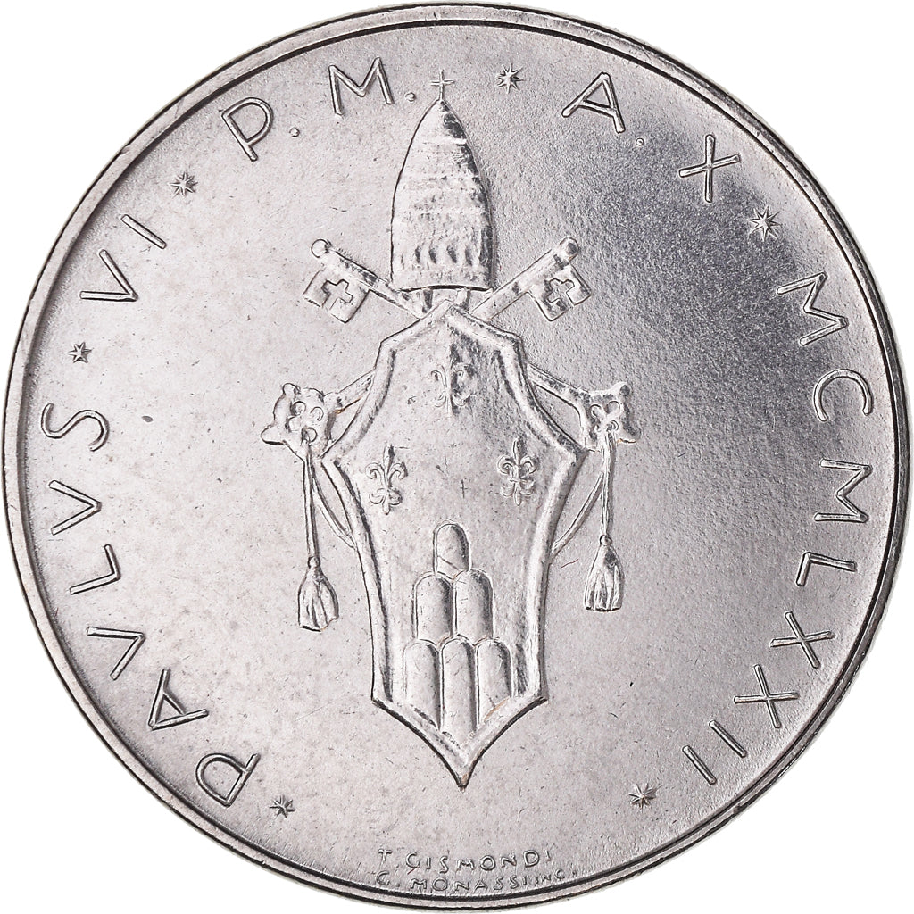 Coin, VATICAN CITY, Paul VI, 100 Lire, 1972, MS(65-70), Stainless Steel, KM:122