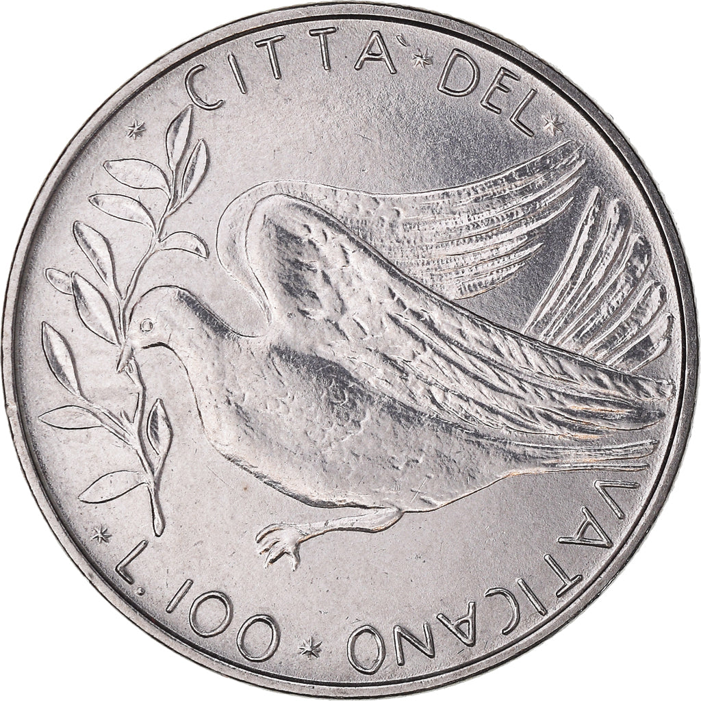 Coin, VATICAN CITY, Paul VI, 100 Lire, 1972, MS(65-70), Stainless Steel, KM:122