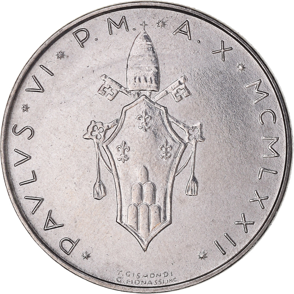 Münze, Vatikanstadt, Paul VI, 50 Lire, 1972, Roma, STGL, Stainless Steel