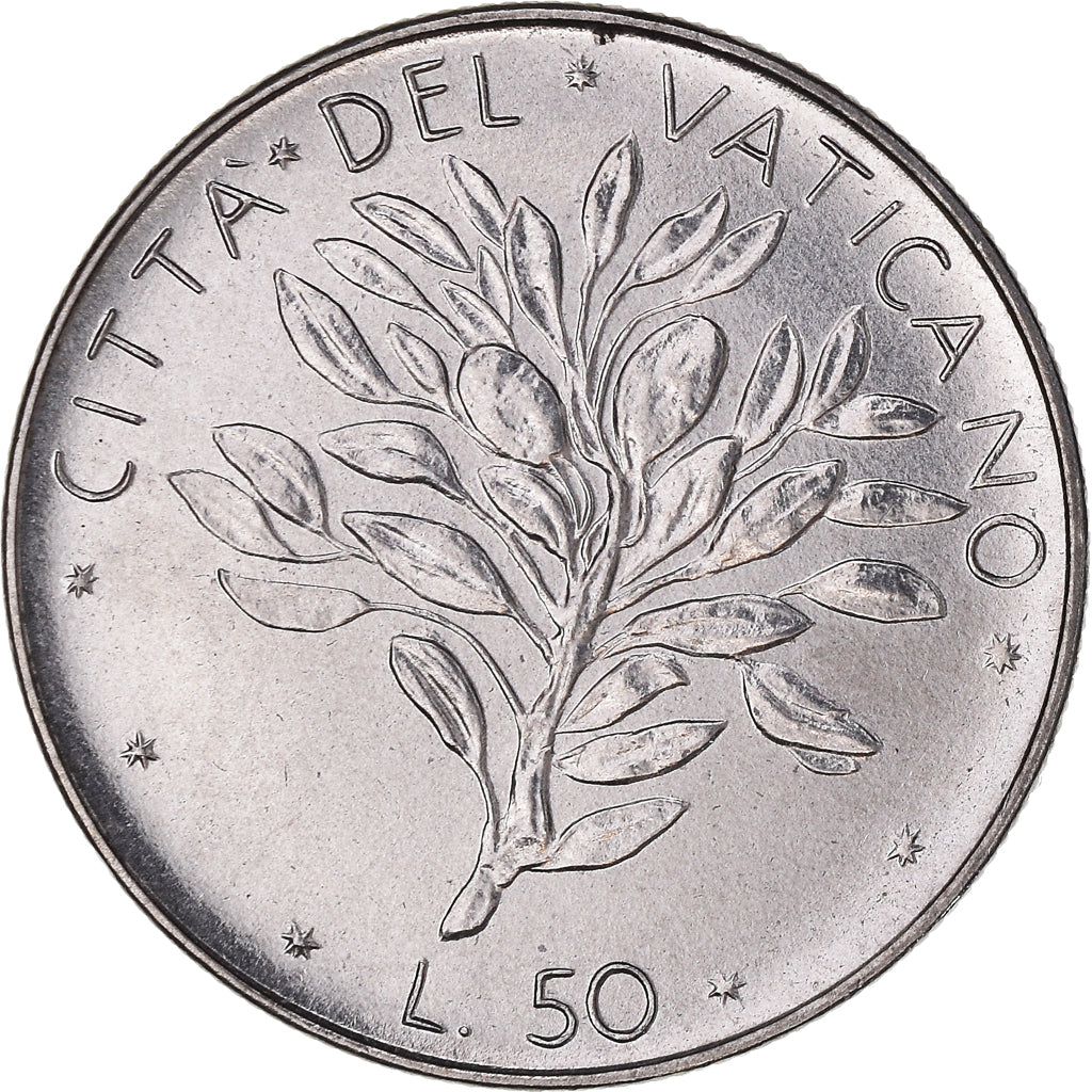 Münze, Vatikanstadt, Paul VI, 50 Lire, 1972, Roma, STGL, Stainless Steel