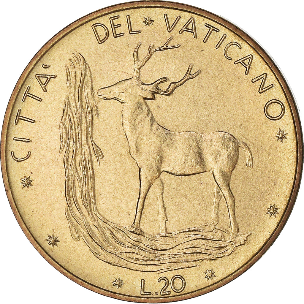 Coin, VATICAN CITY, Paul VI, 20 Lire, 1972, MS(65-70), Aluminum-Bronze, KM:120