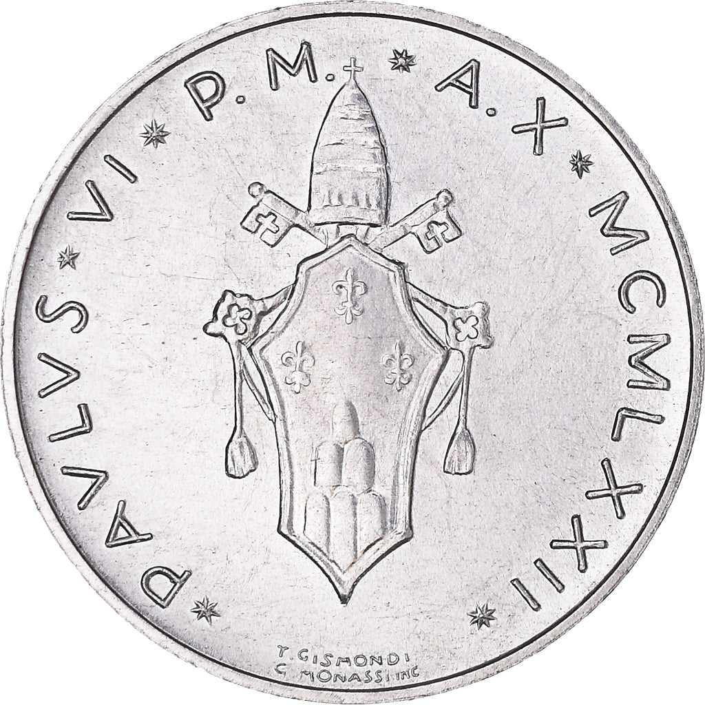 Coin, VATICAN CITY, Paul VI, 5 Lire, 1972, MS(65-70), Aluminum, KM:118