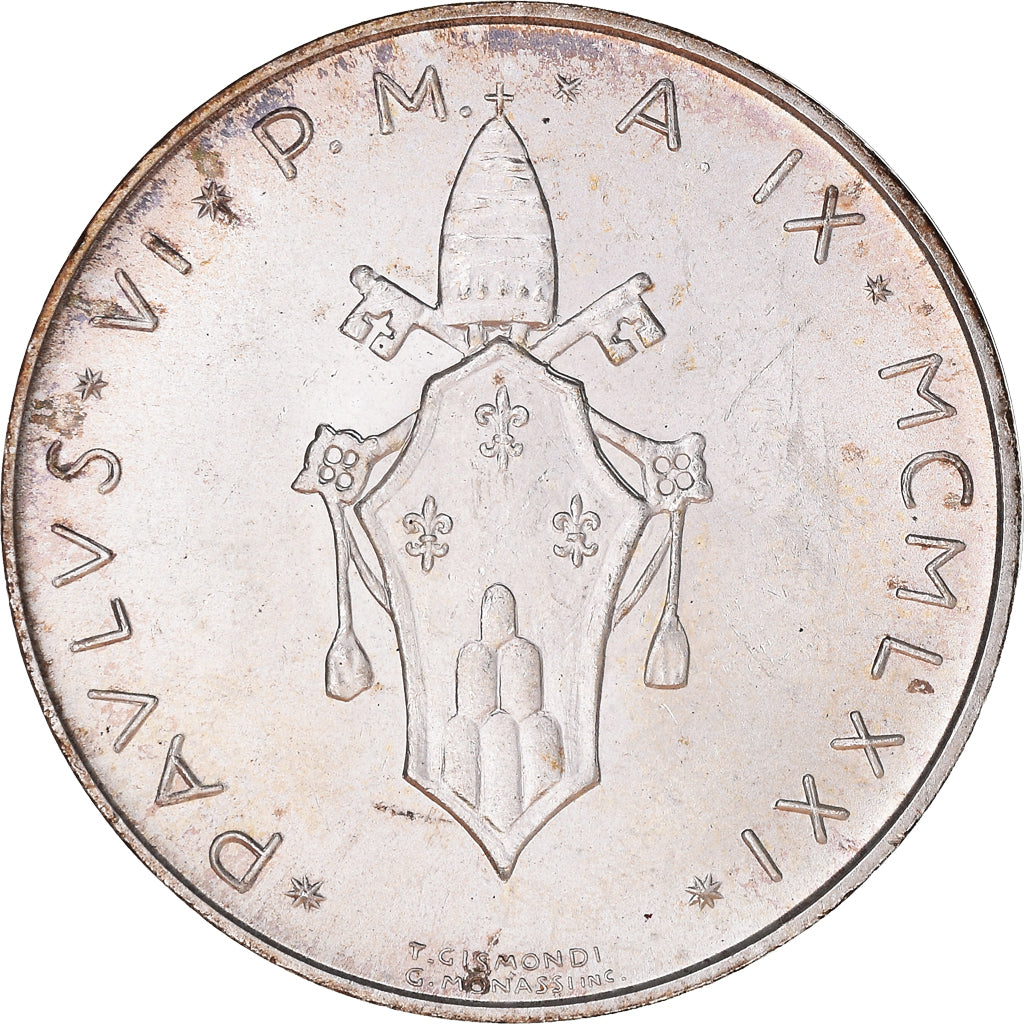 Coin, VATICAN CITY, Paul VI, 500 Lire, 1971, MS(65-70), Silver, KM:123