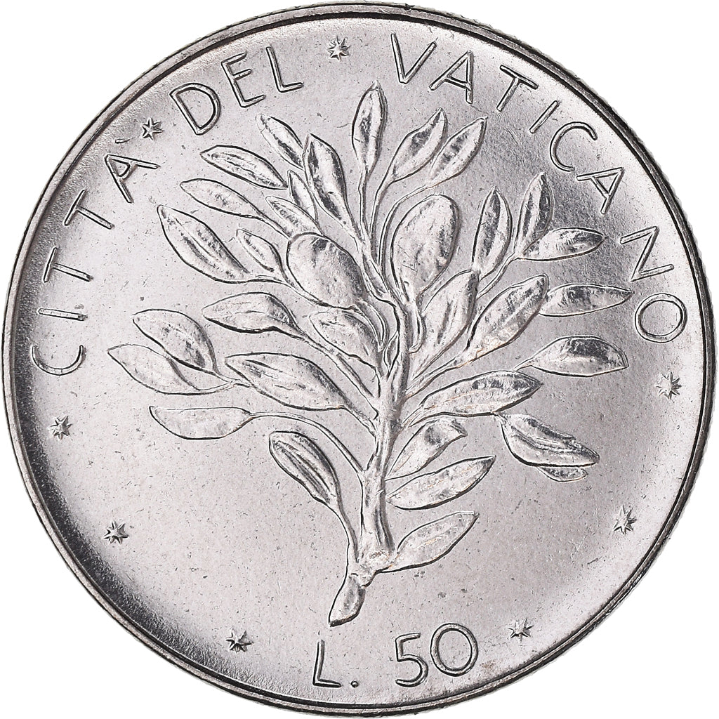 Coin, VATICAN CITY, Paul VI, 50 Lire, 1971, Roma, MS(65-70), Stainless Steel