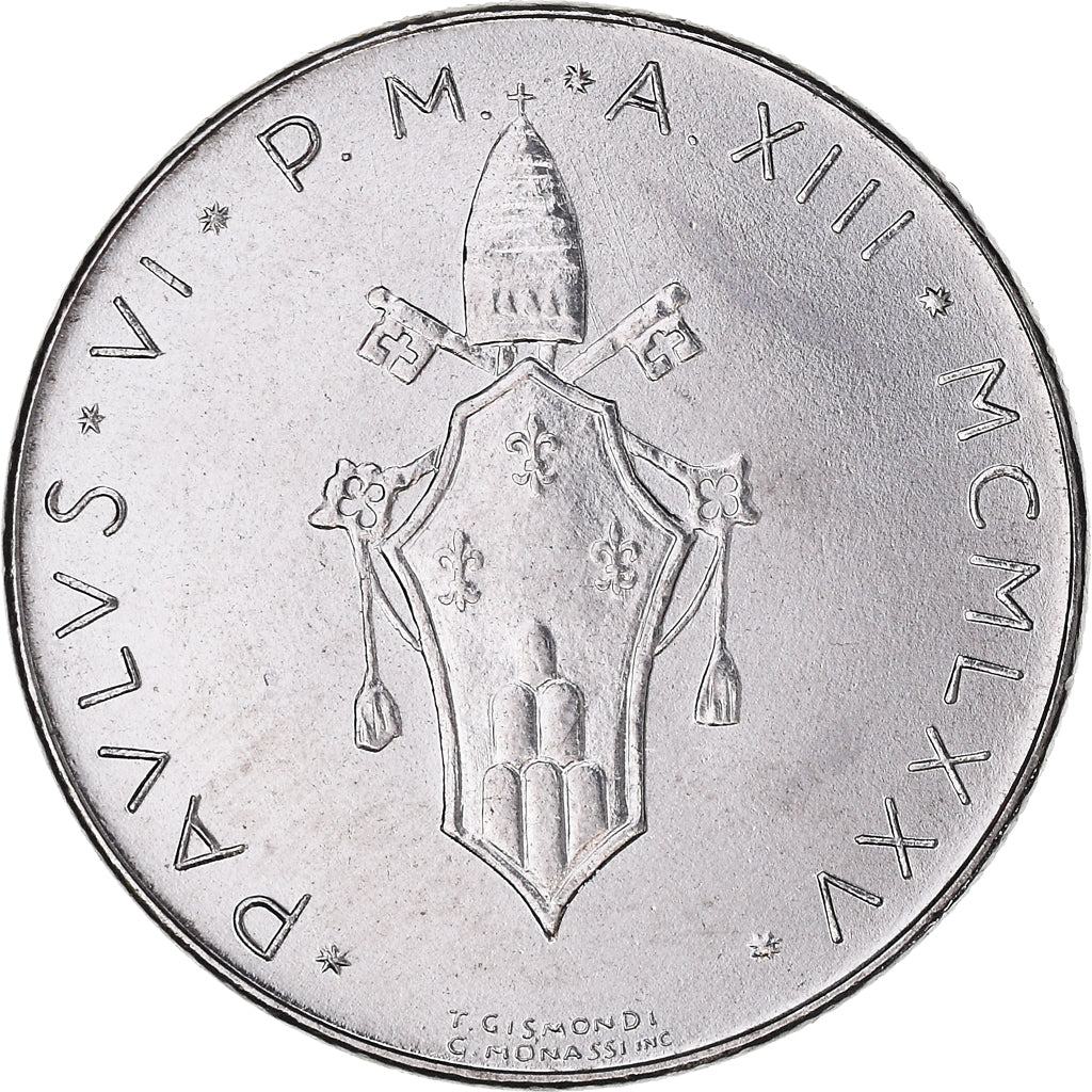 Münze, Vatikanstadt, Paul VI, 50 Lire, 1975, Roma, STGL, Stainless Steel