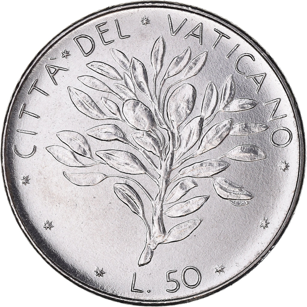 Münze, Vatikanstadt, Paul VI, 50 Lire, 1975, Roma, STGL, Stainless Steel