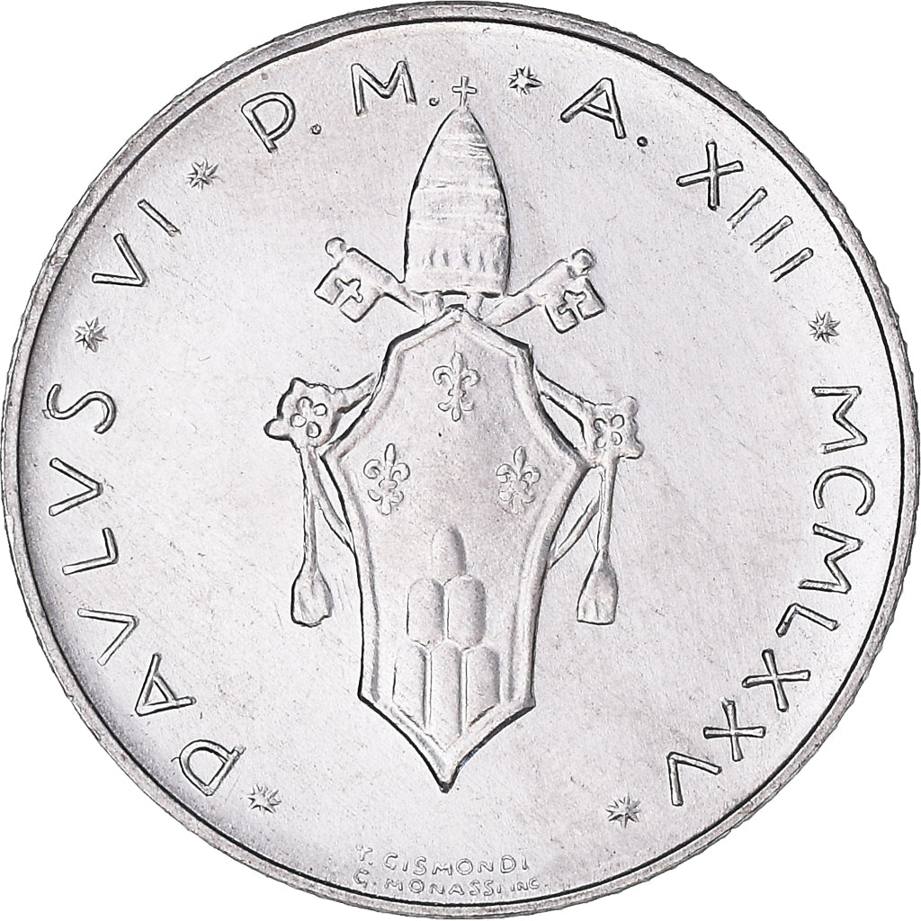 Münze, Vatikanstadt, Paul VI, 2 Lire, 1975, Roma, STGL, Aluminium, KM:117