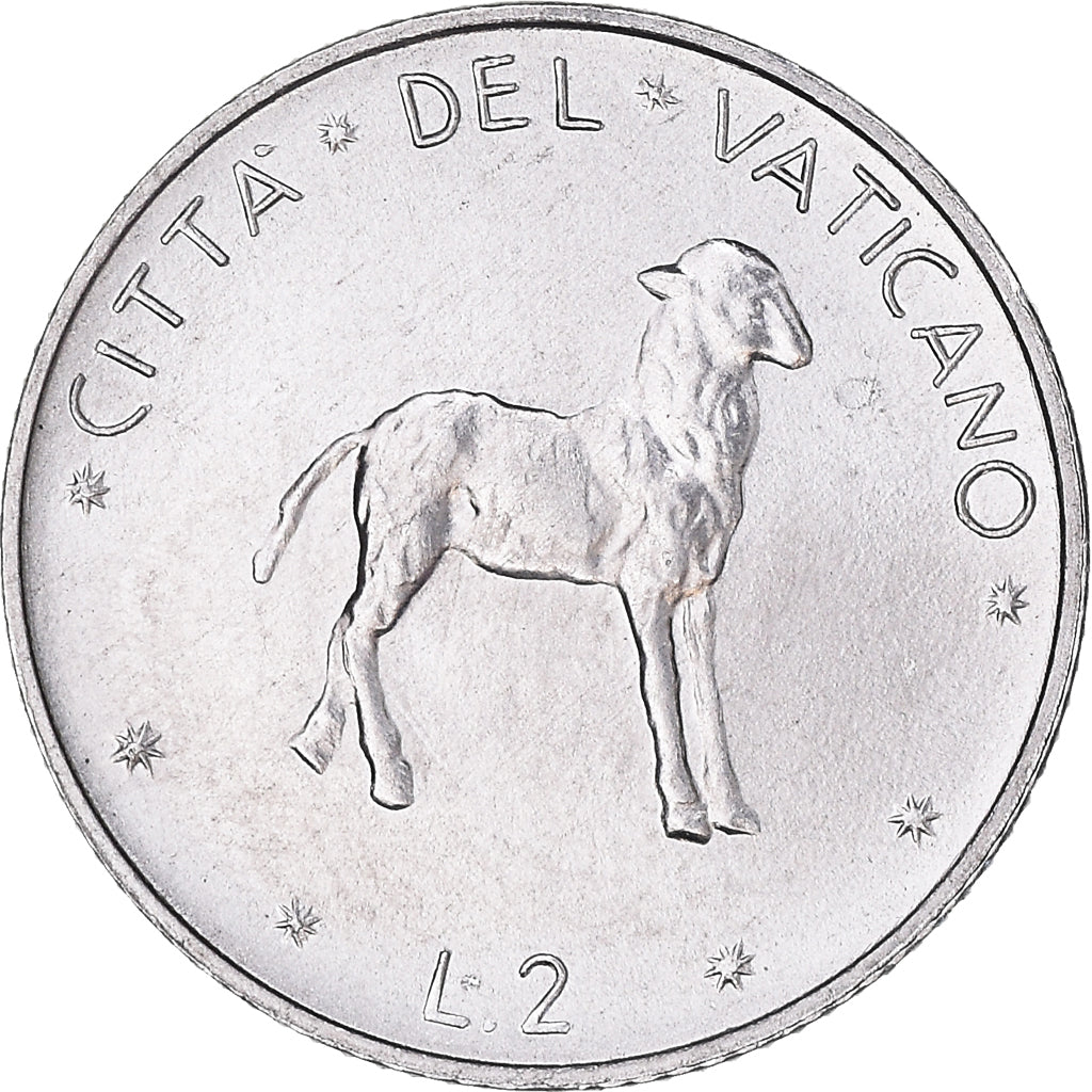 Münze, Vatikanstadt, Paul VI, 2 Lire, 1975, Roma, STGL, Aluminium, KM:117
