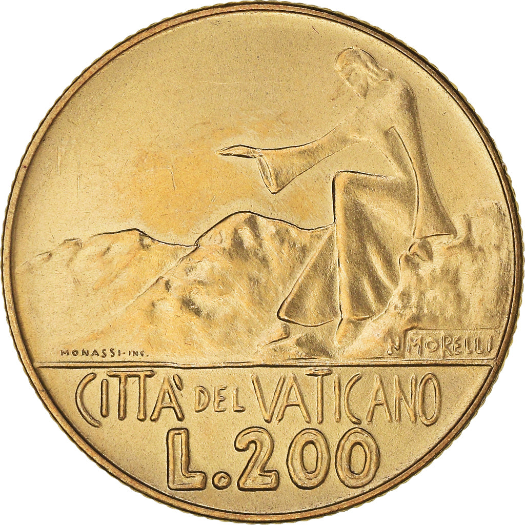 Moeda, CIDADE DO VATICANO, Paul VI, 200 Lire, 1978, Roma, MS(65-70)